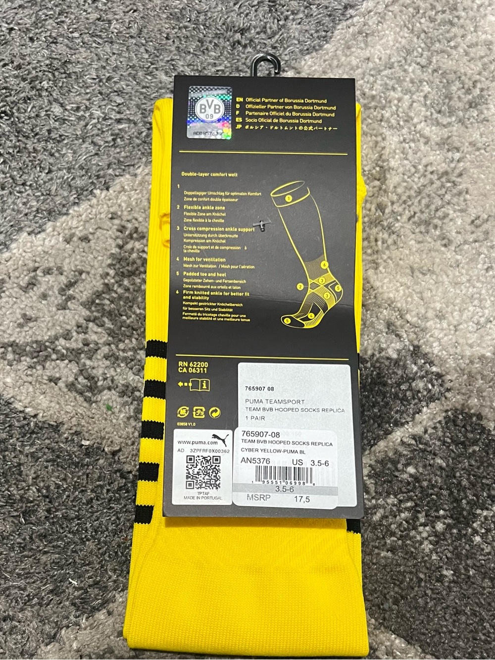 The Puma Borussia Dortmund Home Socks 2023-2024 German football club Size 2